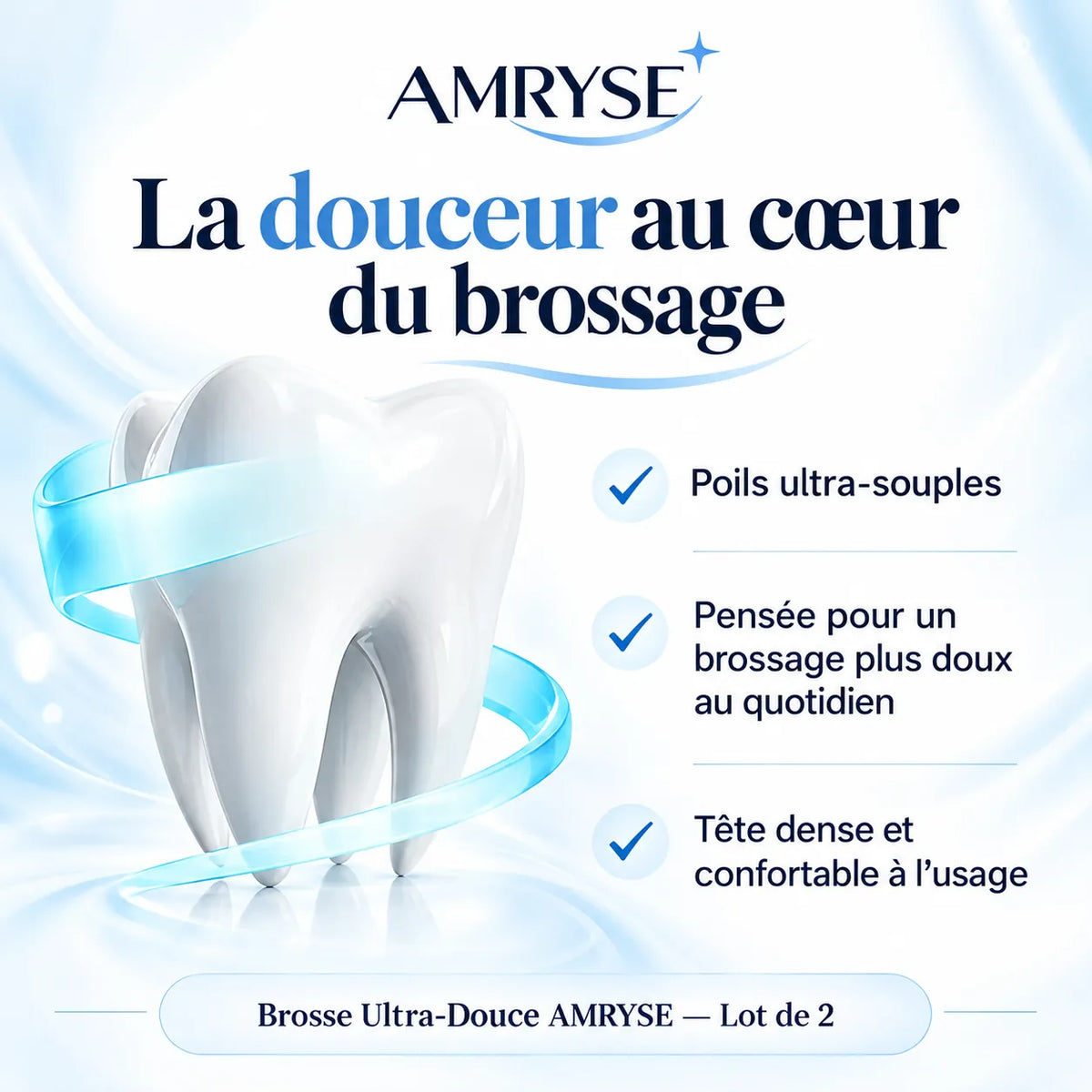 Brosse Ultra-Douce AMRYSE — Lot de 2