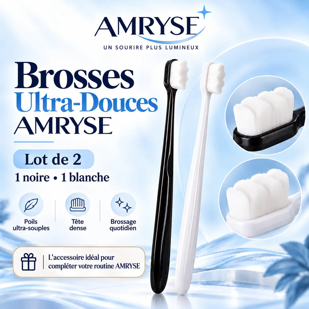 Brosse Ultra-Douce AMRYSE — Lot de 2
